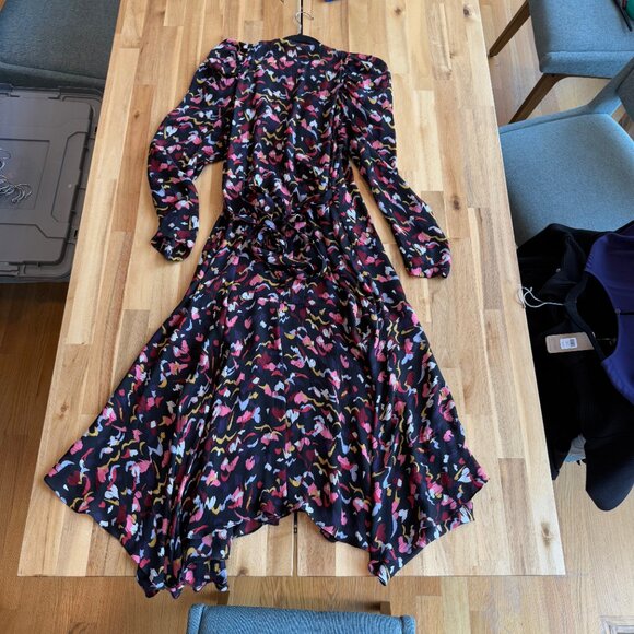 A.L.C. Tianna V-Neck Wrap Dress with Handkerchief Hem 12 - Picture 1 of 6